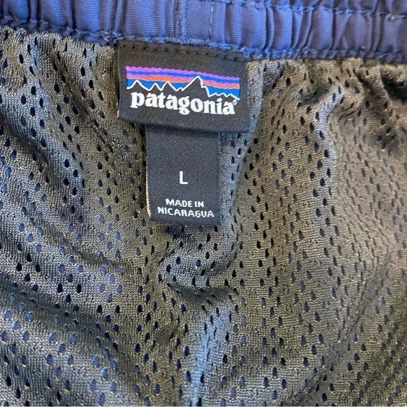 Patagonia Baggies Men Swim Trunks Blue L Mesh Lined Pockets 7” High Rise - Picture 3 of 13